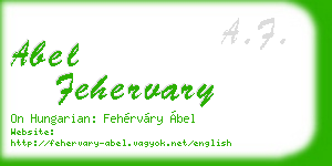 abel fehervary business card