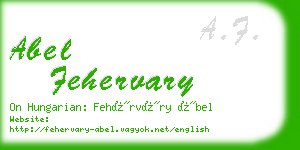 abel fehervary business card